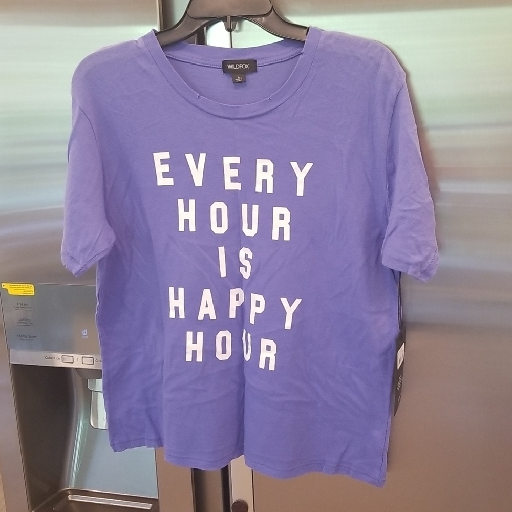 💕WILDFOX💕 Every Hour is Happy Hour Graphic Tee L